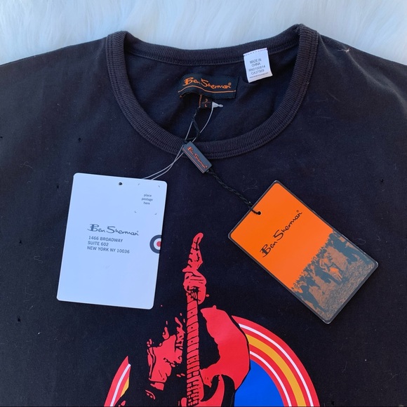 NEW Ben Sherman tee shirt black w/ rock & roll screen-printed logo NWT - Picture 13 of 16